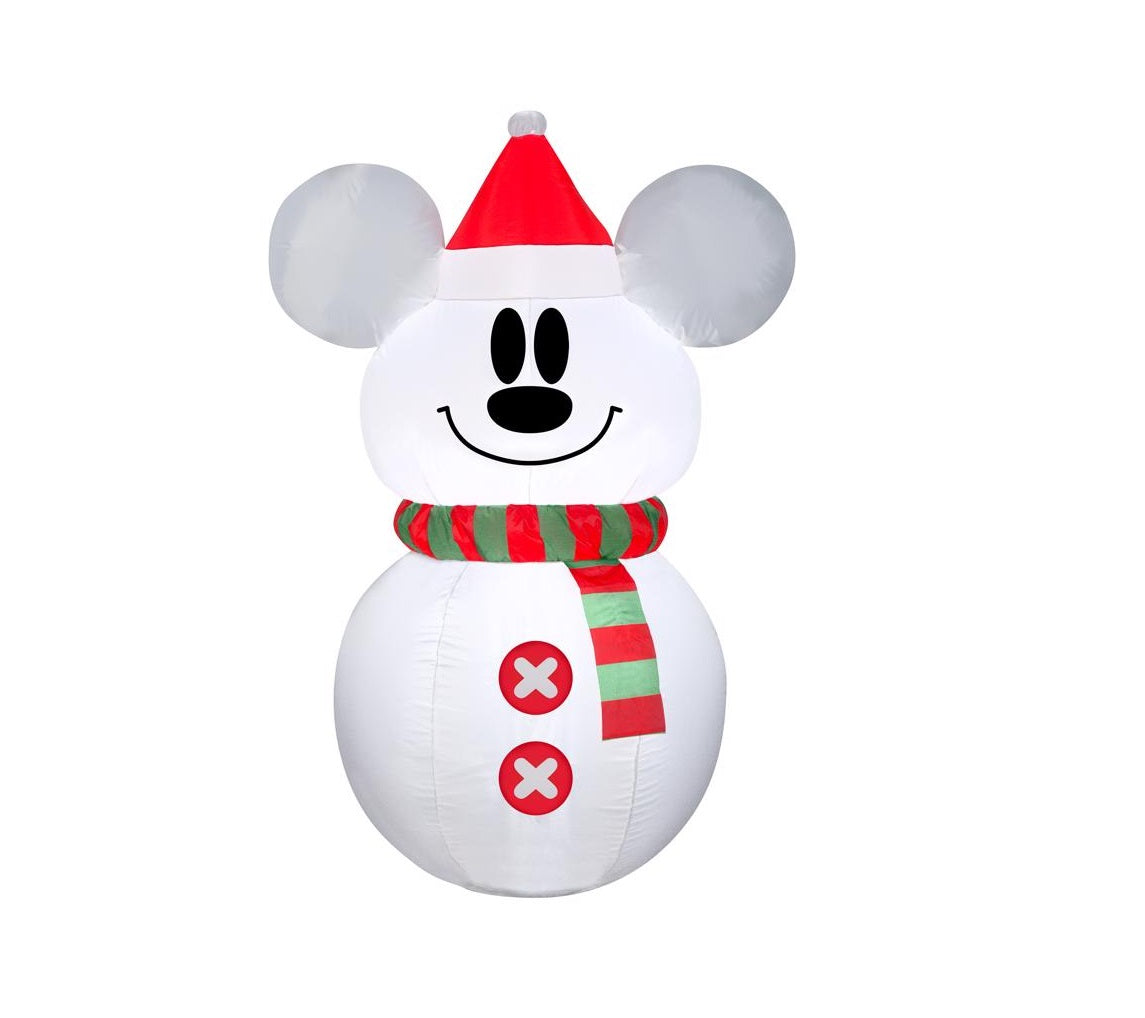 Gemmy 117565 Airblown LED Mickey Mouse Snowman Inflatable, White