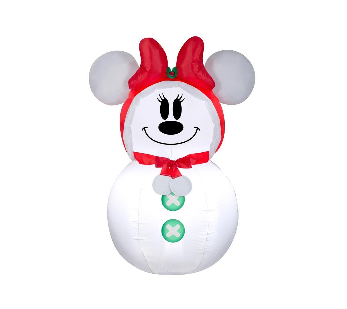 Gemmy 117566 Airblown Minnie Mouse Snowman Inflatable, White
