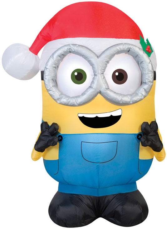 Gemmy 38624 Christmas Airblown Bob Minion Wearing Santa Hat, 42"