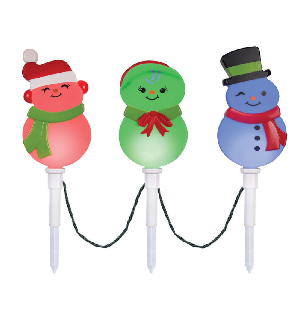 Gemmy 82352 Christmas LED Snowmen Pathway Light, Multicolored