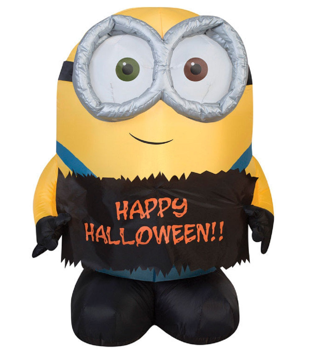Gemmy 59394 Inflatable Minion Bob Holding Happy Halloween Sign
