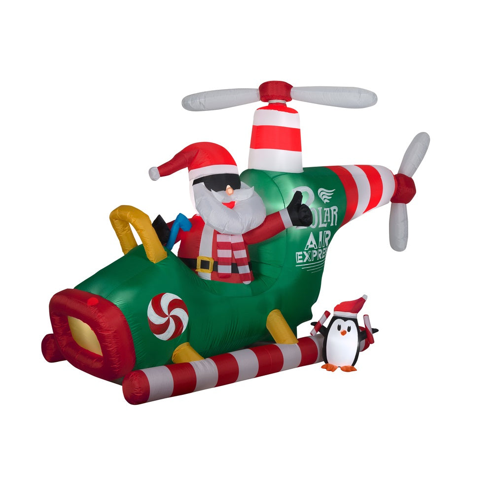 Gemmy 117373 LED Inflatable Christmas Santa Helicopter