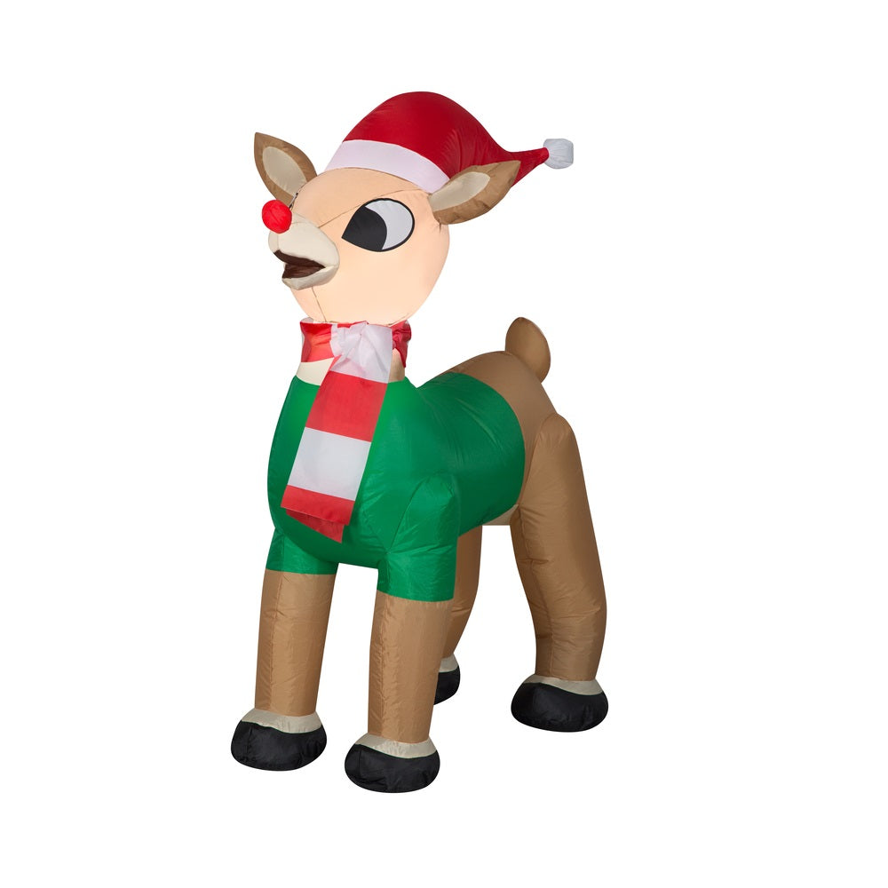 Gemmy 111800 Rudolph Christmas Inflatable Rudolf in Green Outfit