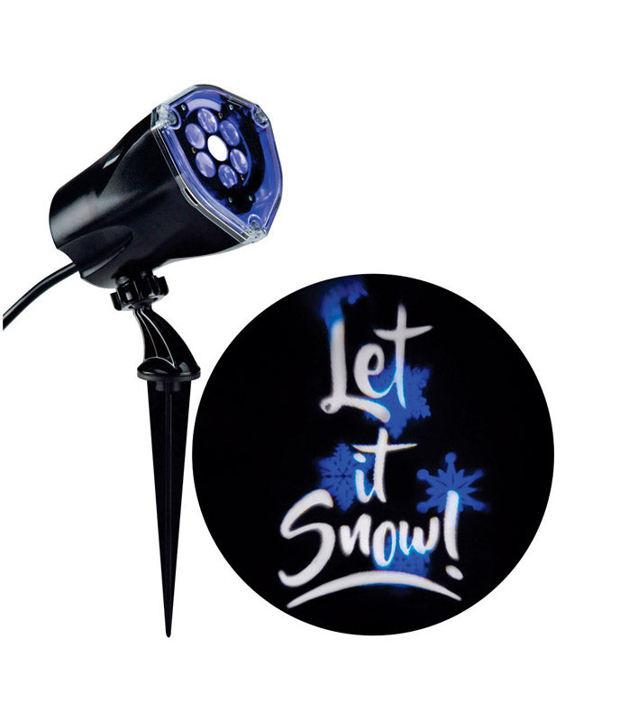 Gemmy 85765 Whirl-A-Motion Christmas LED Let It Snow Light Show Projector, Blue/White