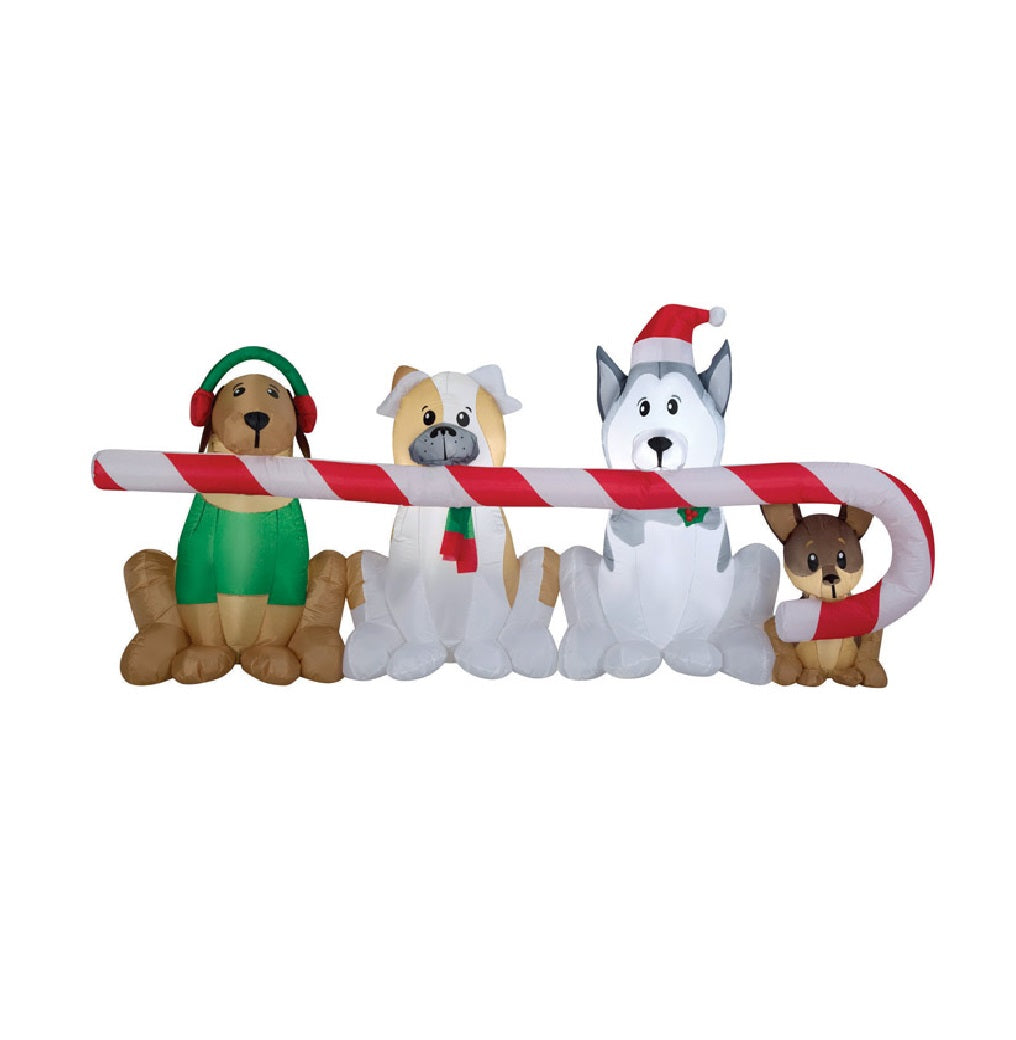 Gemmy 39367 Znone Christmas Inflatables Dogs With Candy Cane