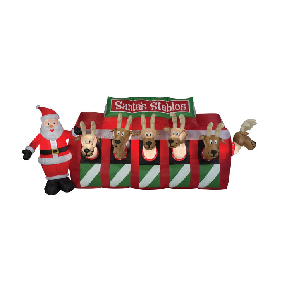 Gemmy 16951 Znone Inflatable Christmas Santa's Stables, Multicolored