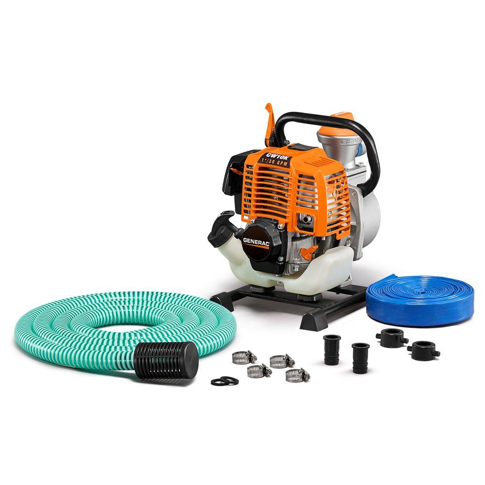 Generac 6917 Gas Powered Clean Water Pump with Hose Kit, 2HP