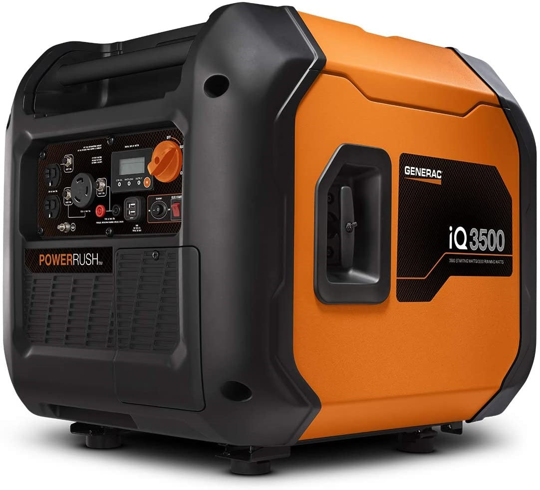 Generac 7127 iQ3500 Portable Inverter Generator, Steel, Orange/Black