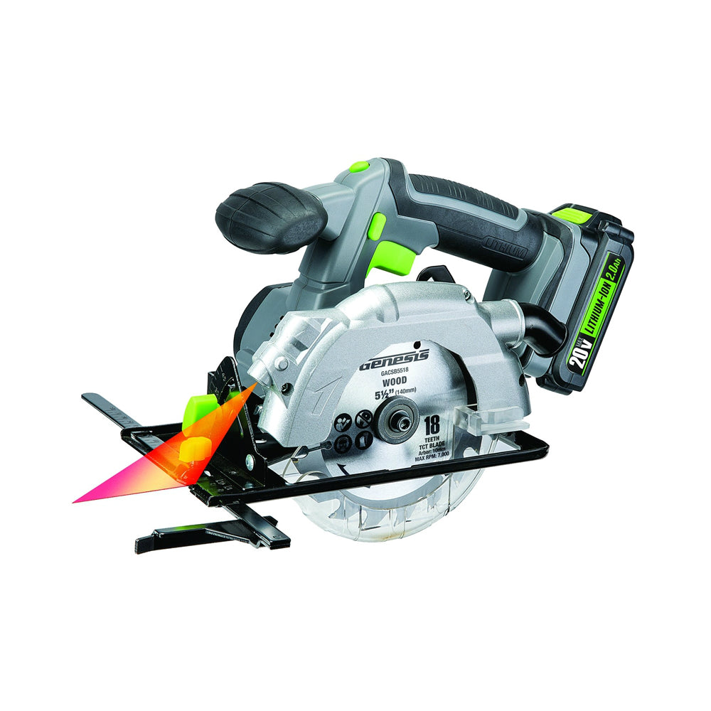 Genesis GLCS2055A Circular Saw, 20 Volt, 5-1/2"