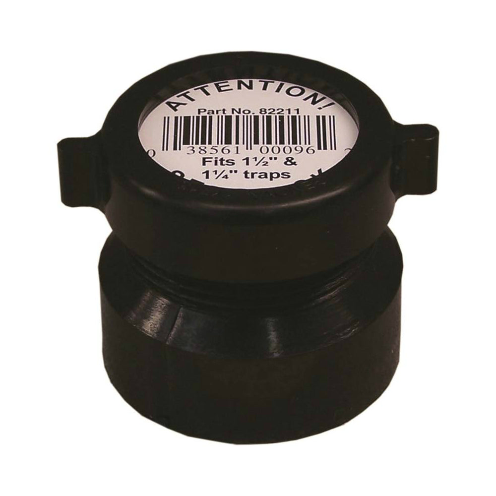 Genova 102851ABC 800 Series Trap Adapter, Black, 1-1/2 in