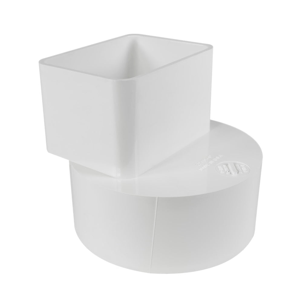 Genova 414432BC Downspout Adapter, White, 2 Inch x 3 Inch x 4 Inch