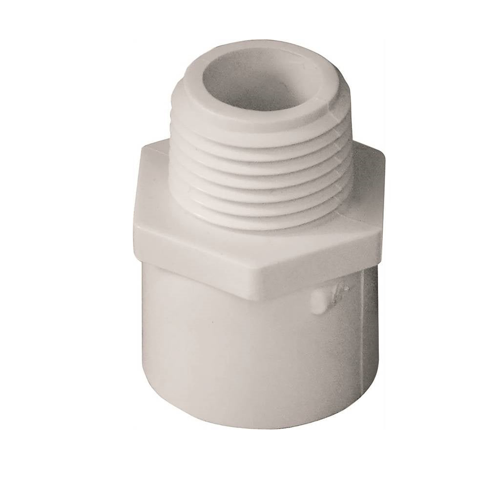 Lasco 436005BC 300 Series Pipe Adapter, White, 1/2 Inch