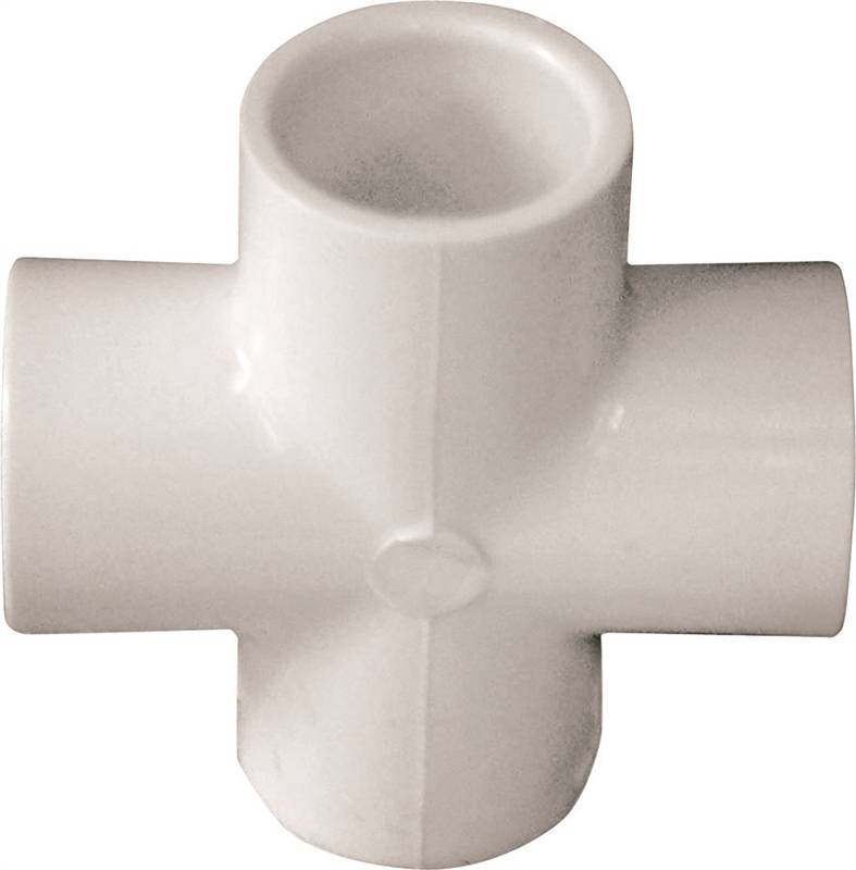 Genova 420005BC 300 Series Pipe Cross, White, 1/2 in