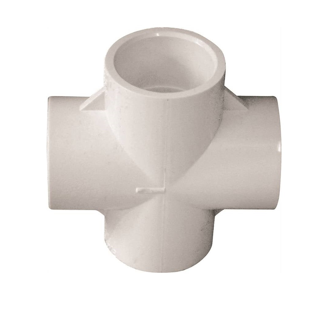 Genova 420007BC 300 Series Pipe Cross, White, 3/4 in