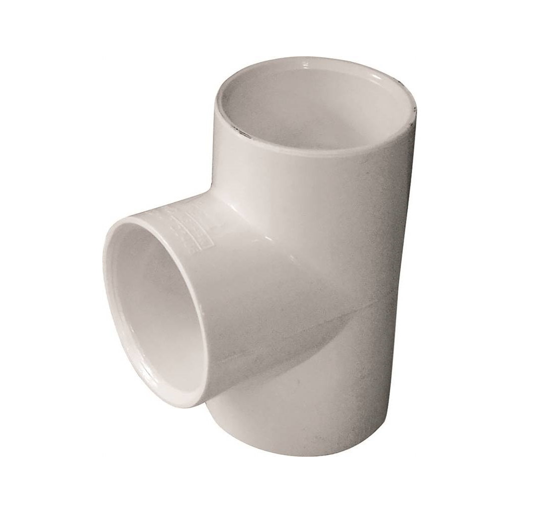 Genova 401012BC 300 Series Pipe Tee, White, 1-1/4 in