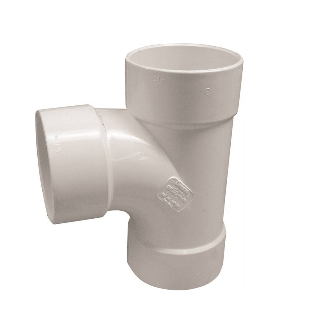 Genova 414124BC 400 Series Sanitary Tee, White, 4 in
