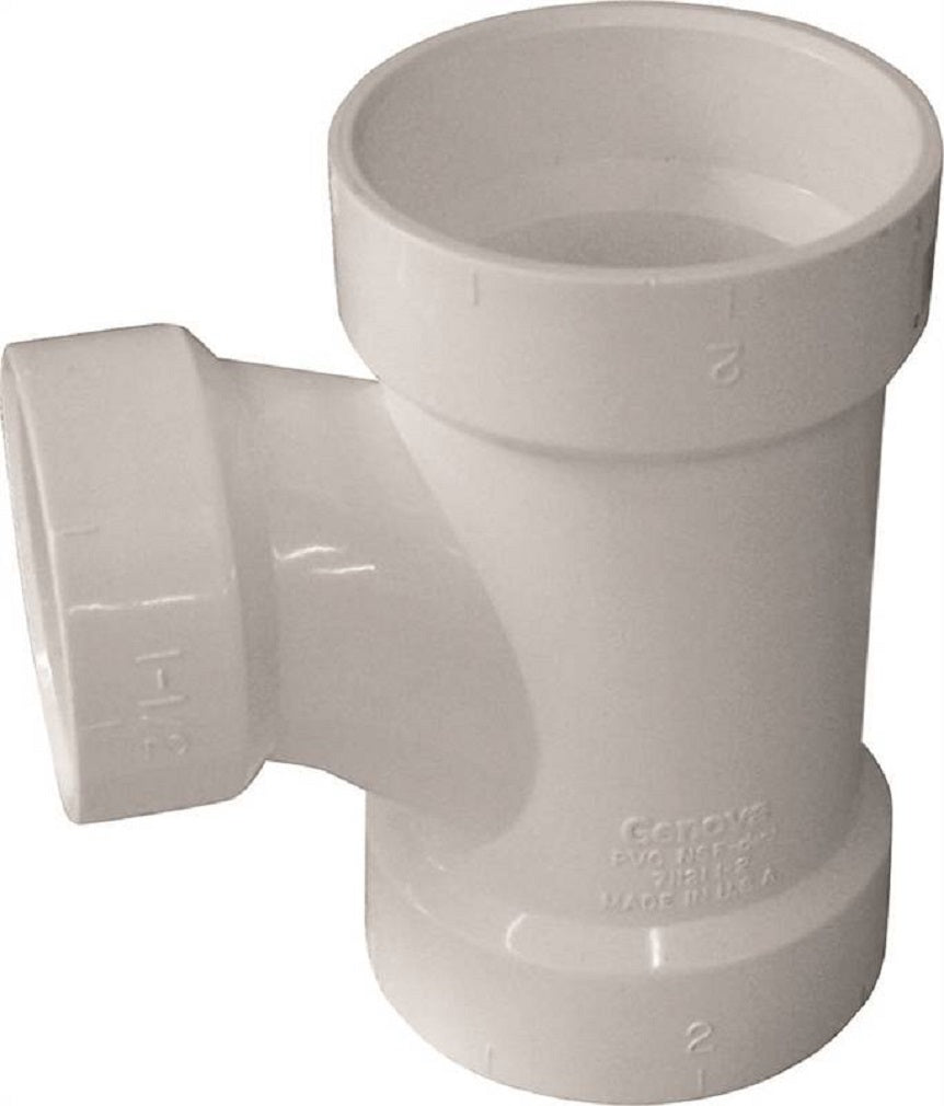 Genova 192138P/71141 PVC Reducing Sanitary Tee, 4 x 1-1/2 Inch