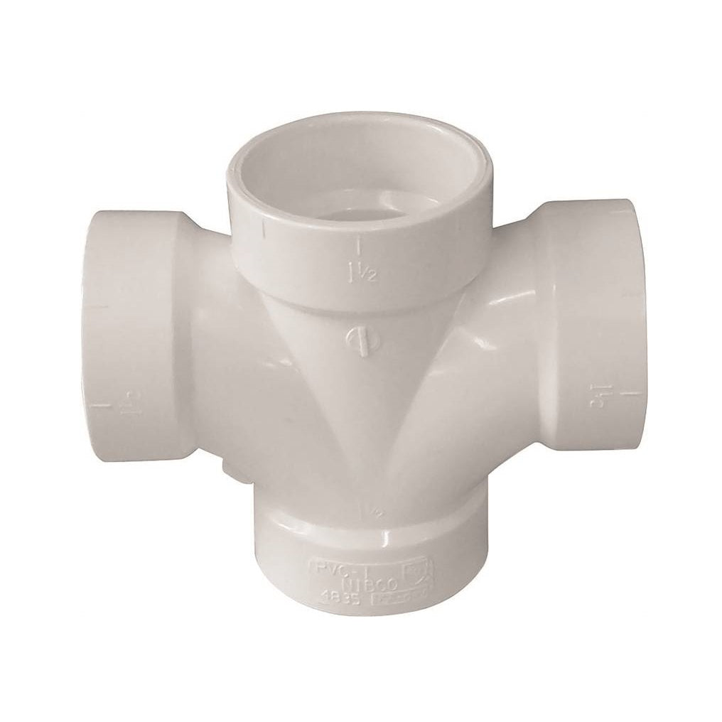 Genova 192186 PVC Double Sanitary Tee, 2 in