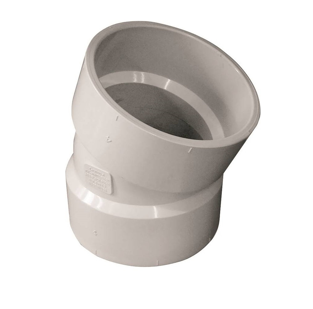 Genova 192554 700 Series 22.5 Degree Drain Pipe Elbow, 4 in