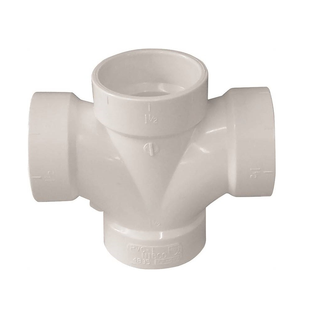 Genova 192187 700 Series Reducing Double Sanitary Tee, 1-1/2 in