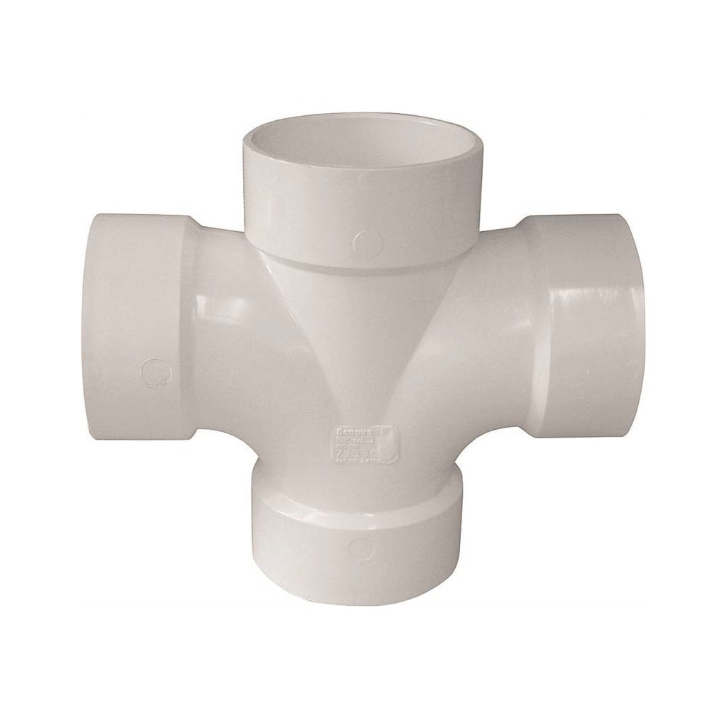 Genova 192189 700 Series Reducing Double Sanitary Tee, 3 in X 3 in X 1-1/2 in X 1-1/2 in