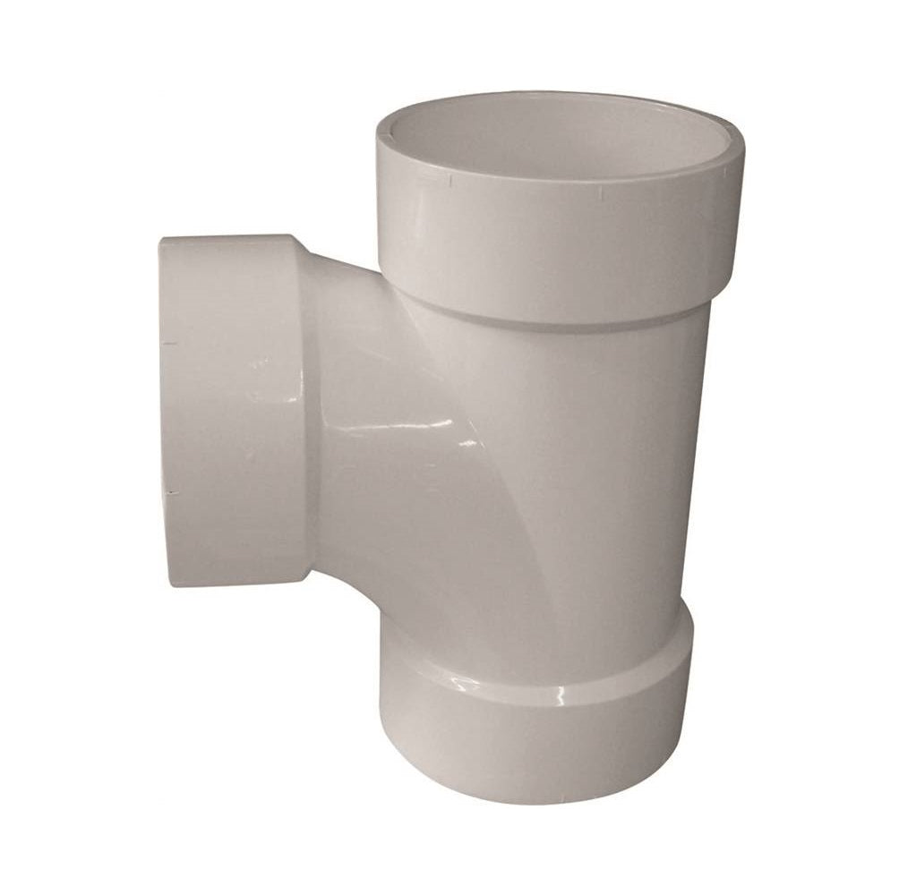 Genova 192156 700 Series Sanitary Tee, White, 6 Inch