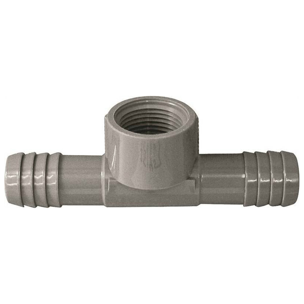 Genova UPVCTFT-07 Combination Polypropylene Insert Pipe Tee, 3/4 in Insert x Insert x FIP