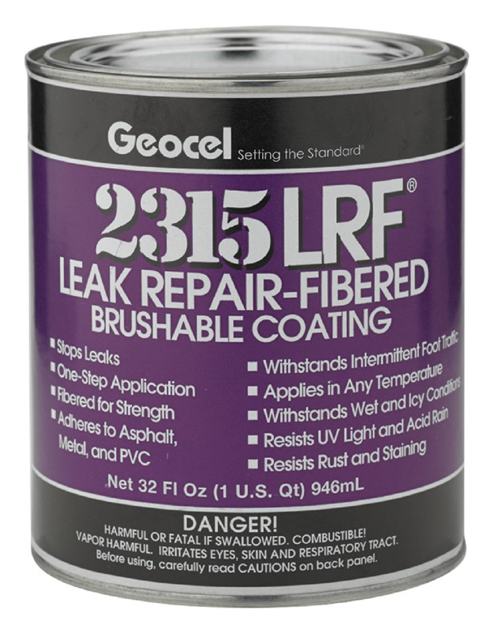 Geocel 25200 Brushable Coating, Liquid, Clear, 1 qt Can