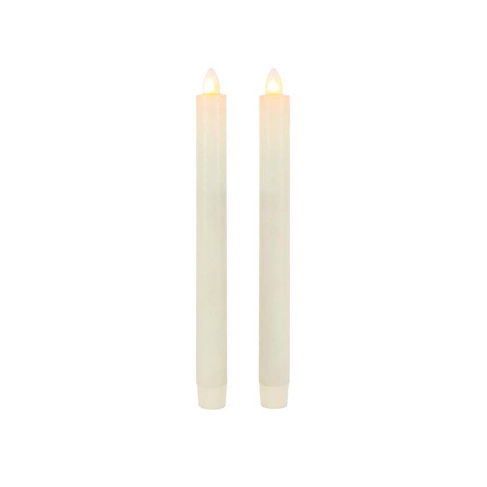 Gerson 44613 Aurora Flame Taper Candles, Bisque