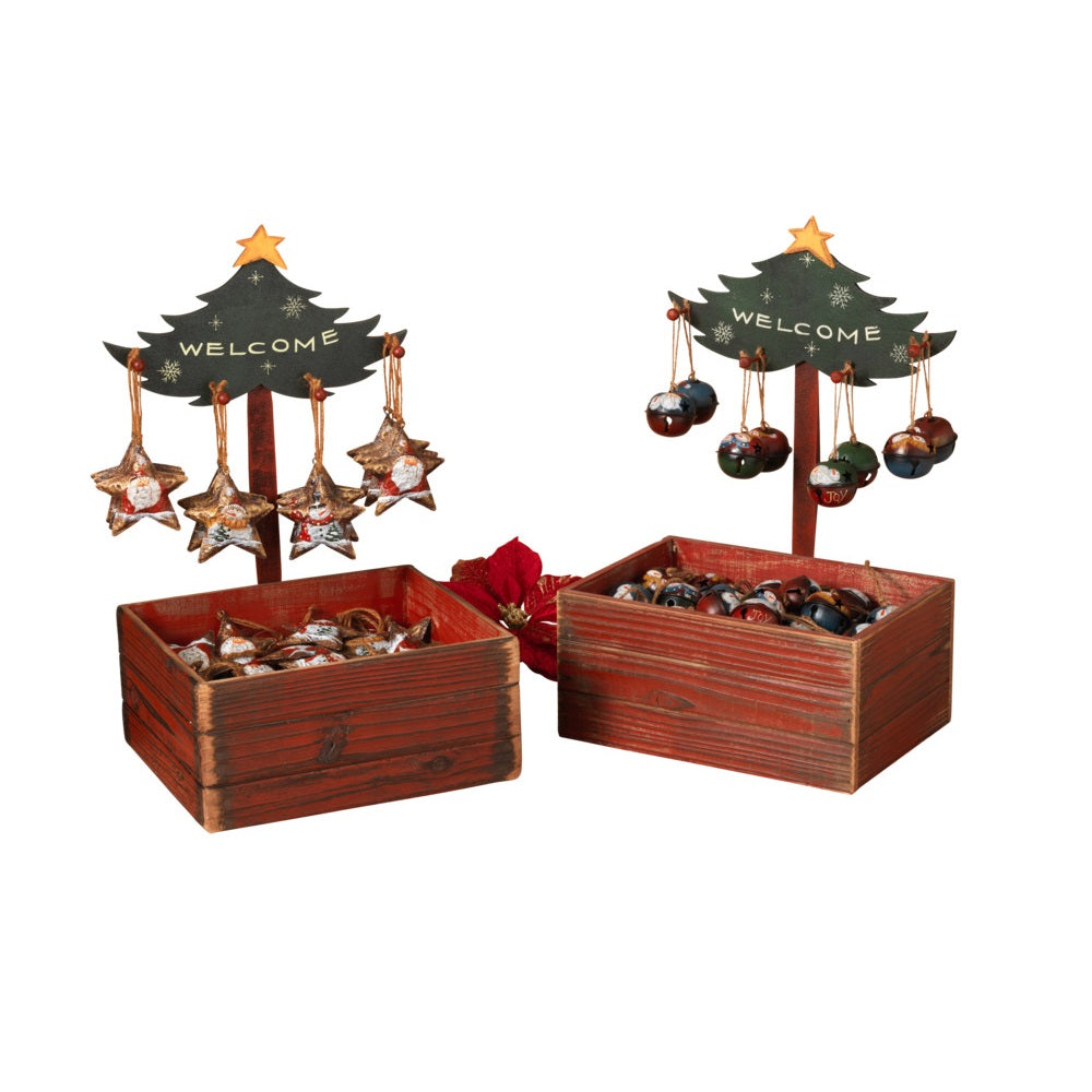 Gerson 2312860 Bells & Stars Christmas Ornament, Metal
