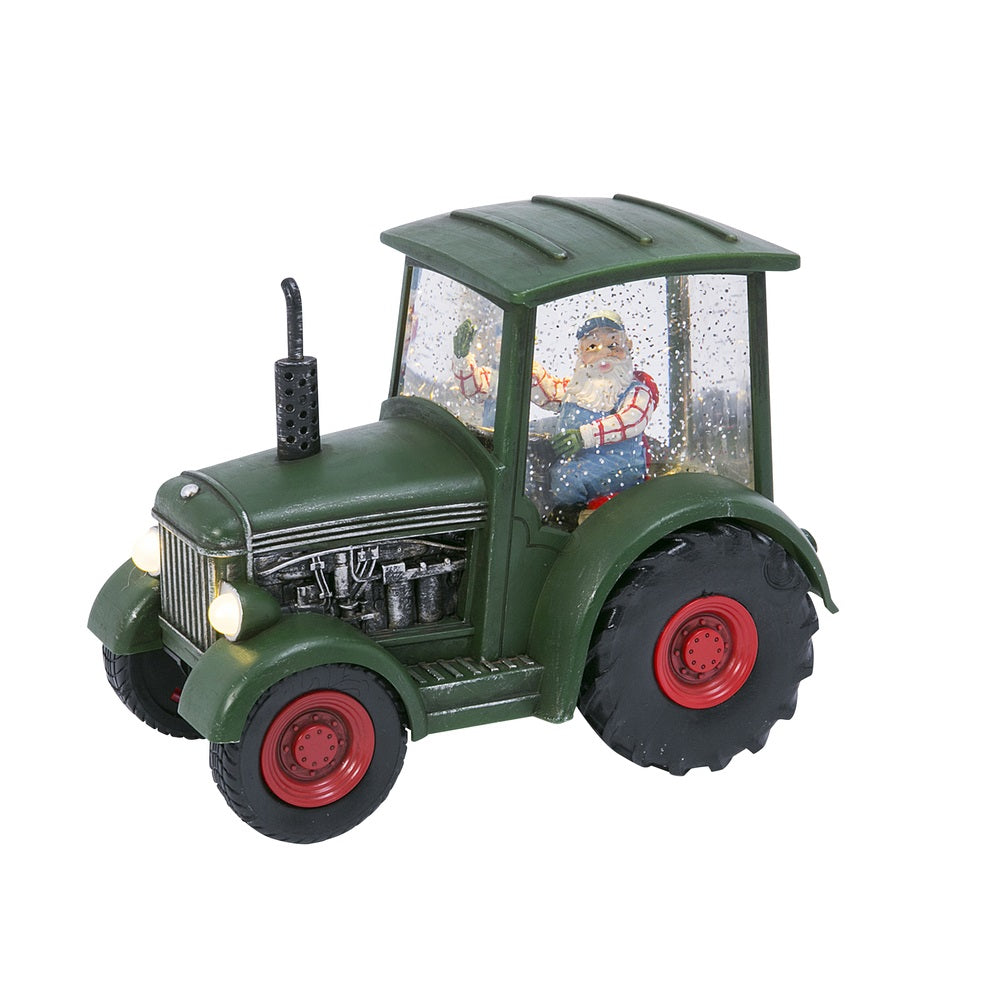 Gerson 2498920 Christmas Santa Tractor Globe, 8.75 Inch