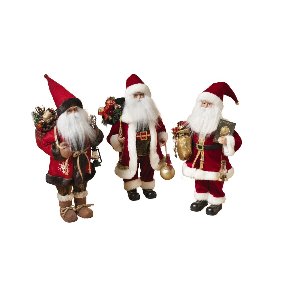 Gerson 2306070 Figurine Indoor Christmas Santas Decor, Multicolored