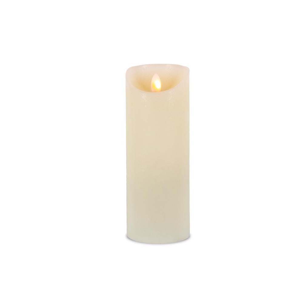 Gerson 44611 Flameless Pillar Candle, 8 Inch x 3 Inch, Bisque