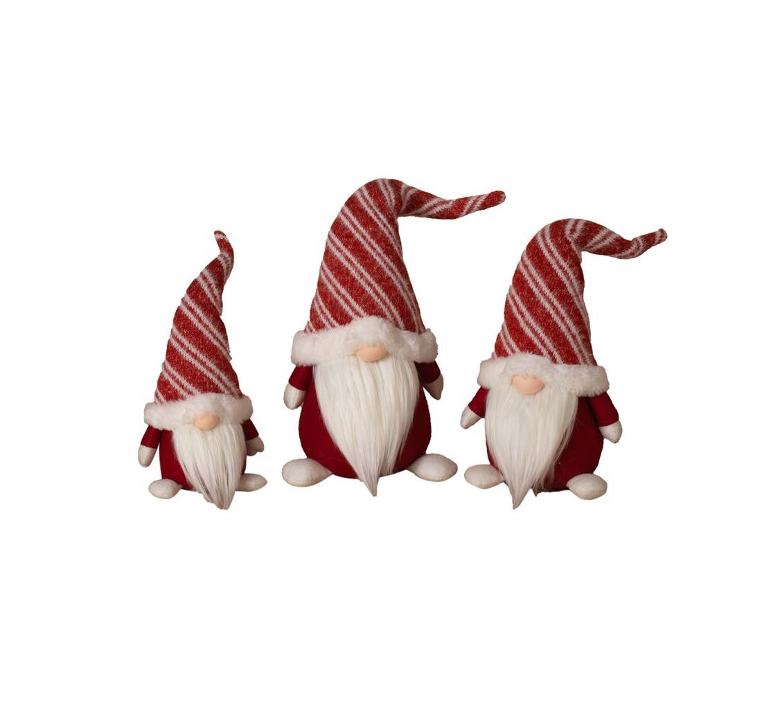 Gerson 2659880 Holiday Gnome Figurine, Fabric, Red/White