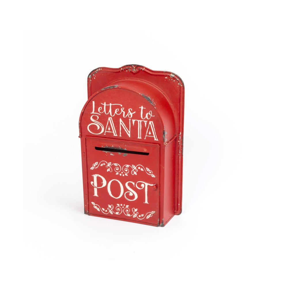 Gerson 2552180 Santa Mailbox Christmas Decor, Red