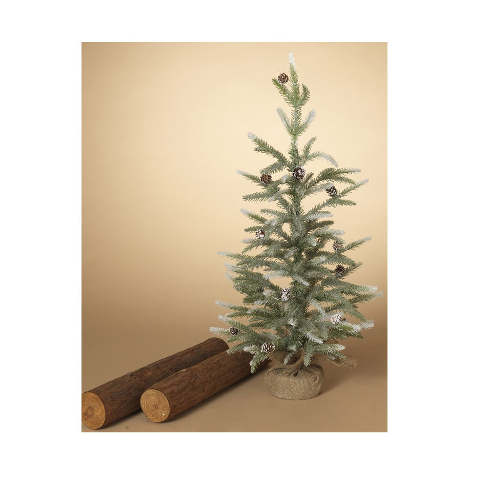 Gerson 2549030 Slim Glittered Pine Christmas Tree, 2 Feet