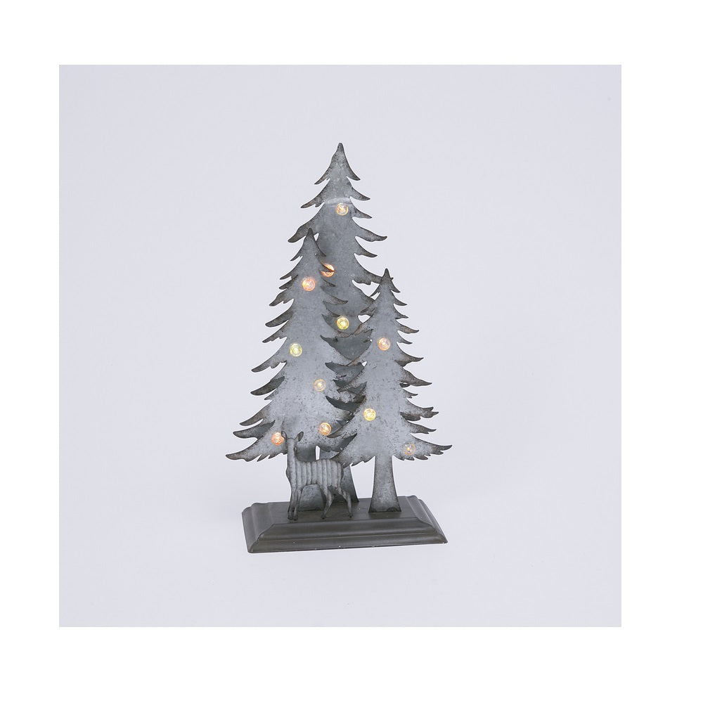 Gerson 2492270 Tabletop 3-D Forest Scene Christmas Trees, Gray