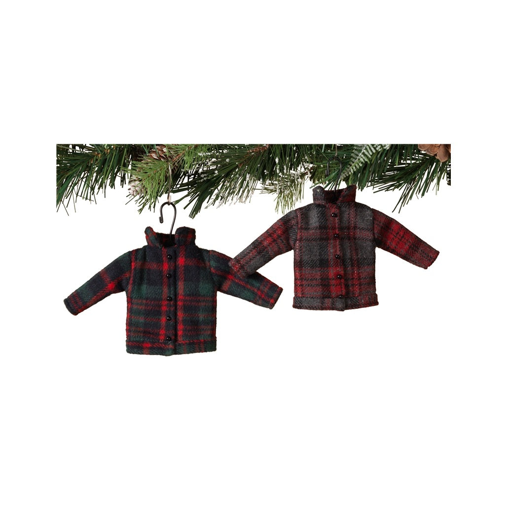 Gerson 2305260 Winter Coat Christmas Ornament On Hanger, 7-3/4"