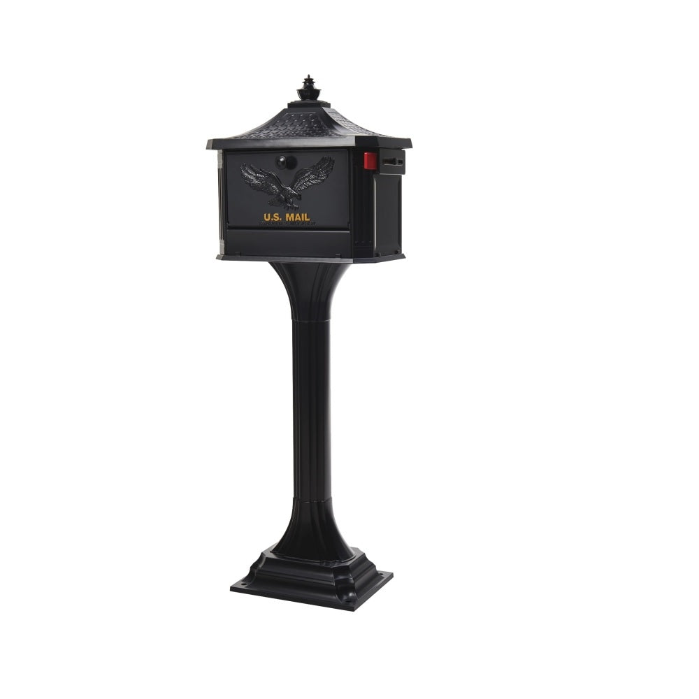 Gibraltar Mailboxes PED00BAM Mailbox Post Combo, Black