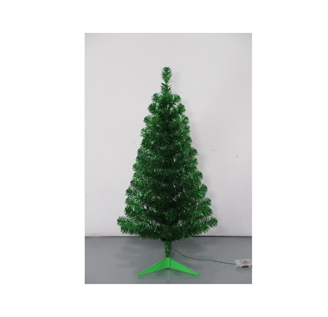 Giftwares GW24-X107G Full Tinsel Green Christmas Tree, 3 feet