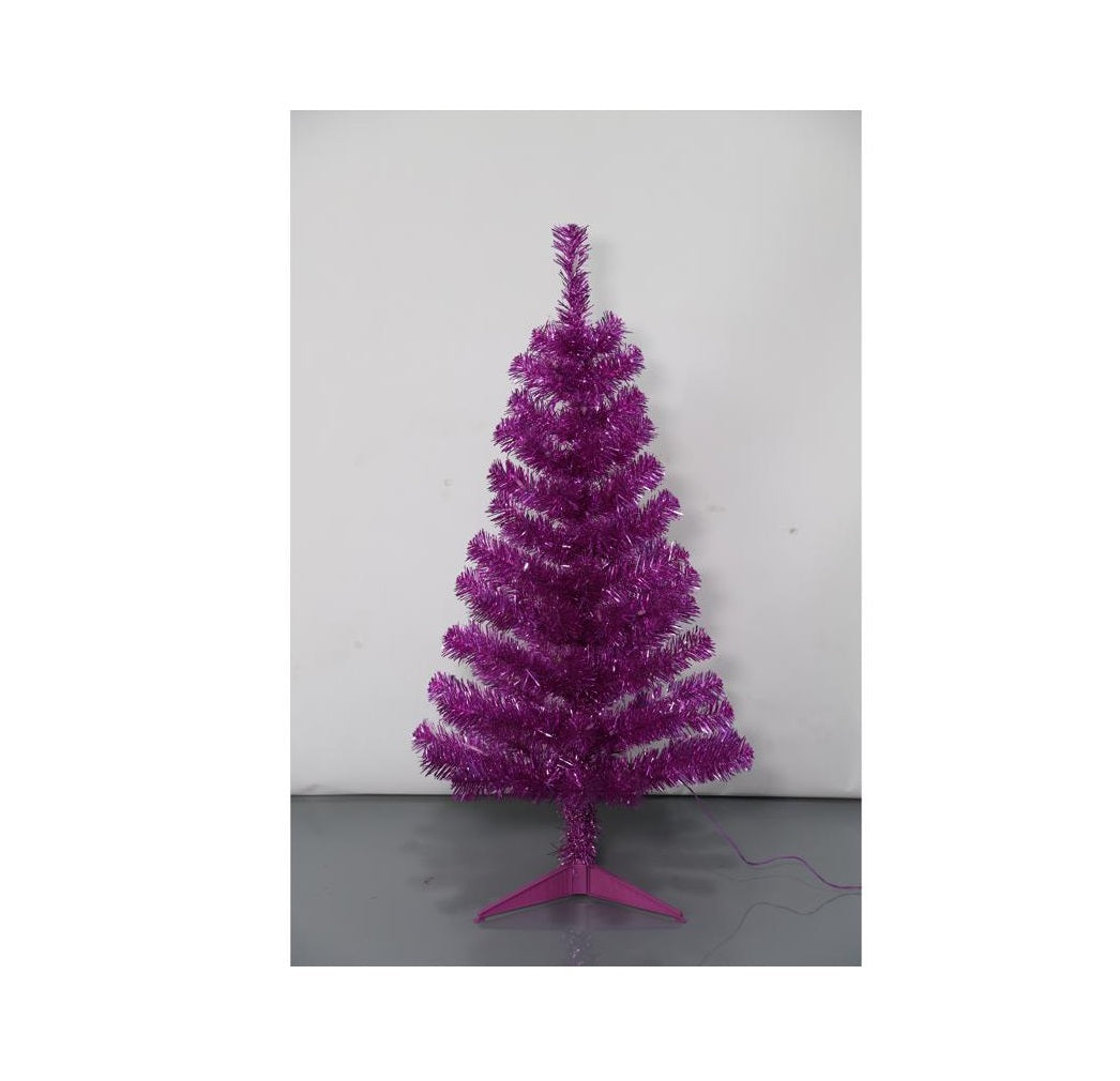 Giftwares GW24-X107P Full Tinsel Pink Christmas Tree, 3 feet