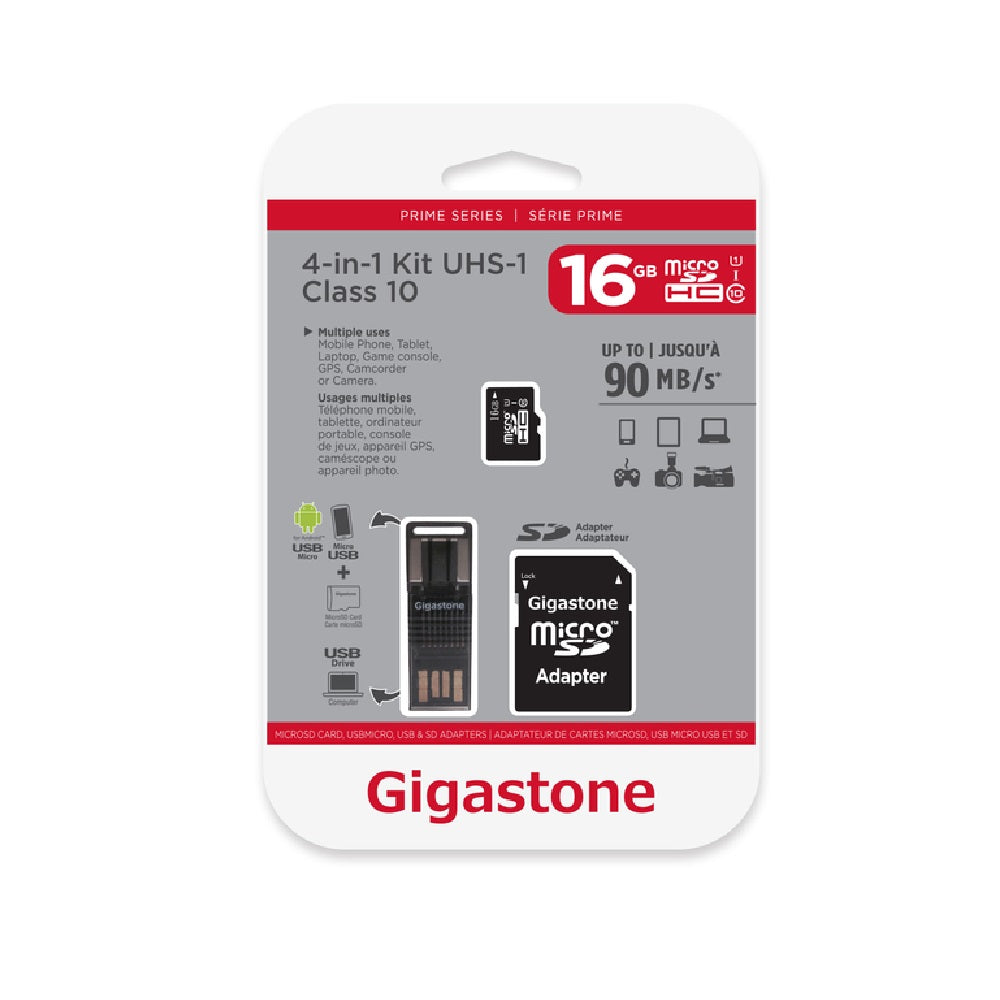 Gigastone GS-4IN1600X-16G Micro SD Flash Memory Universal Pack