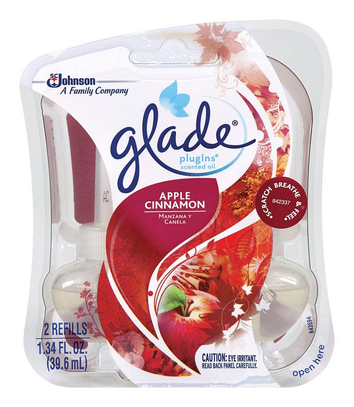 Glade 13074 PlugIns Air Freshener Oil Refill, Apple Cinnamon