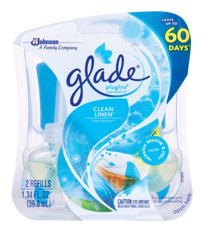 Glade 14384 PlugIns Air Freshener Oil Refill,  Clean Linen