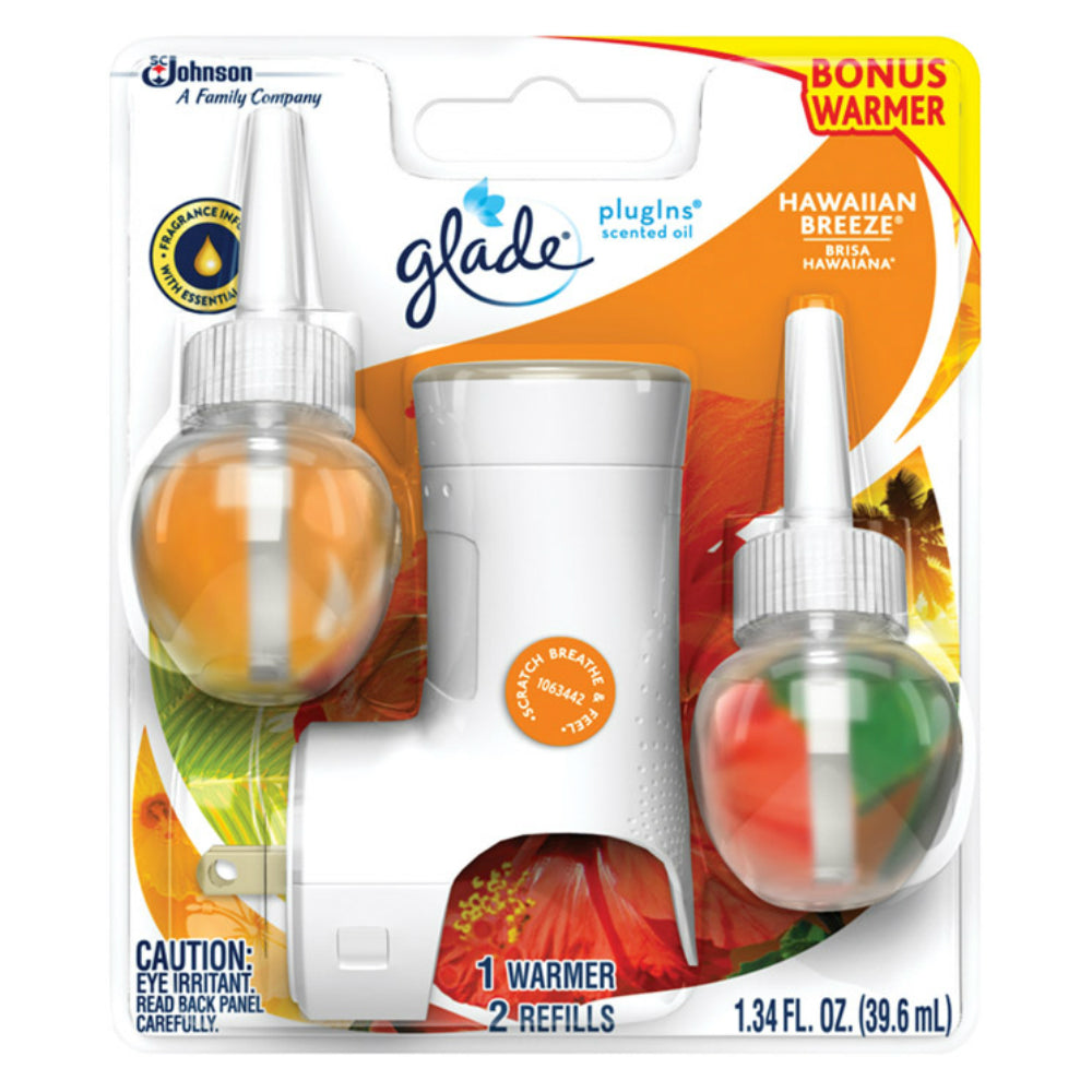 Glade 77564 Plug-Ins Air Freshener Starter Kit, Hawaiian Breeze, 1.34 oz