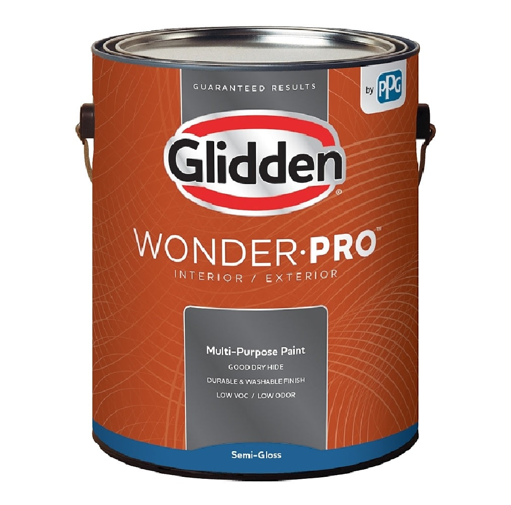 Glidden GLWP32WB/01 Wonder-Pro Series Paint, Semi-Gloss