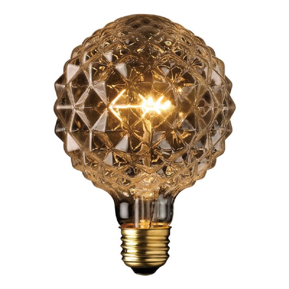 Globe 84637 Designer Crystalina G30 Incandescent Bulb, Amber, 40 W