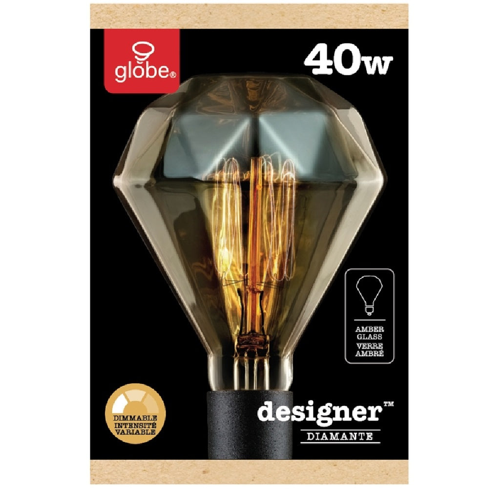 Globe 84644 Diamante BR30  Incandescent Bulb, Amber, 40 W