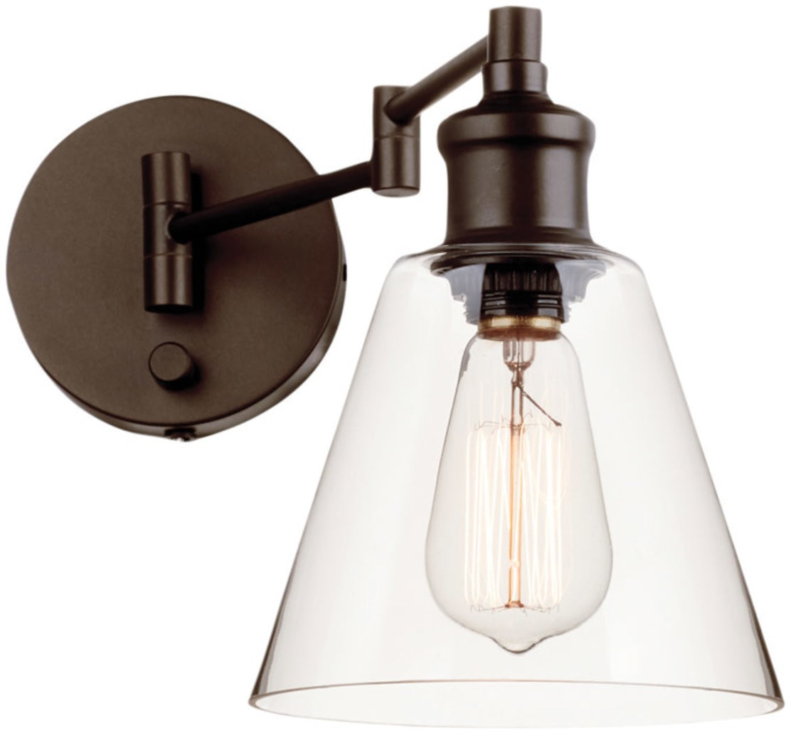 Globe Electric 65311 Leclair Wall Sconce, Dark Bronze, 60 Watts