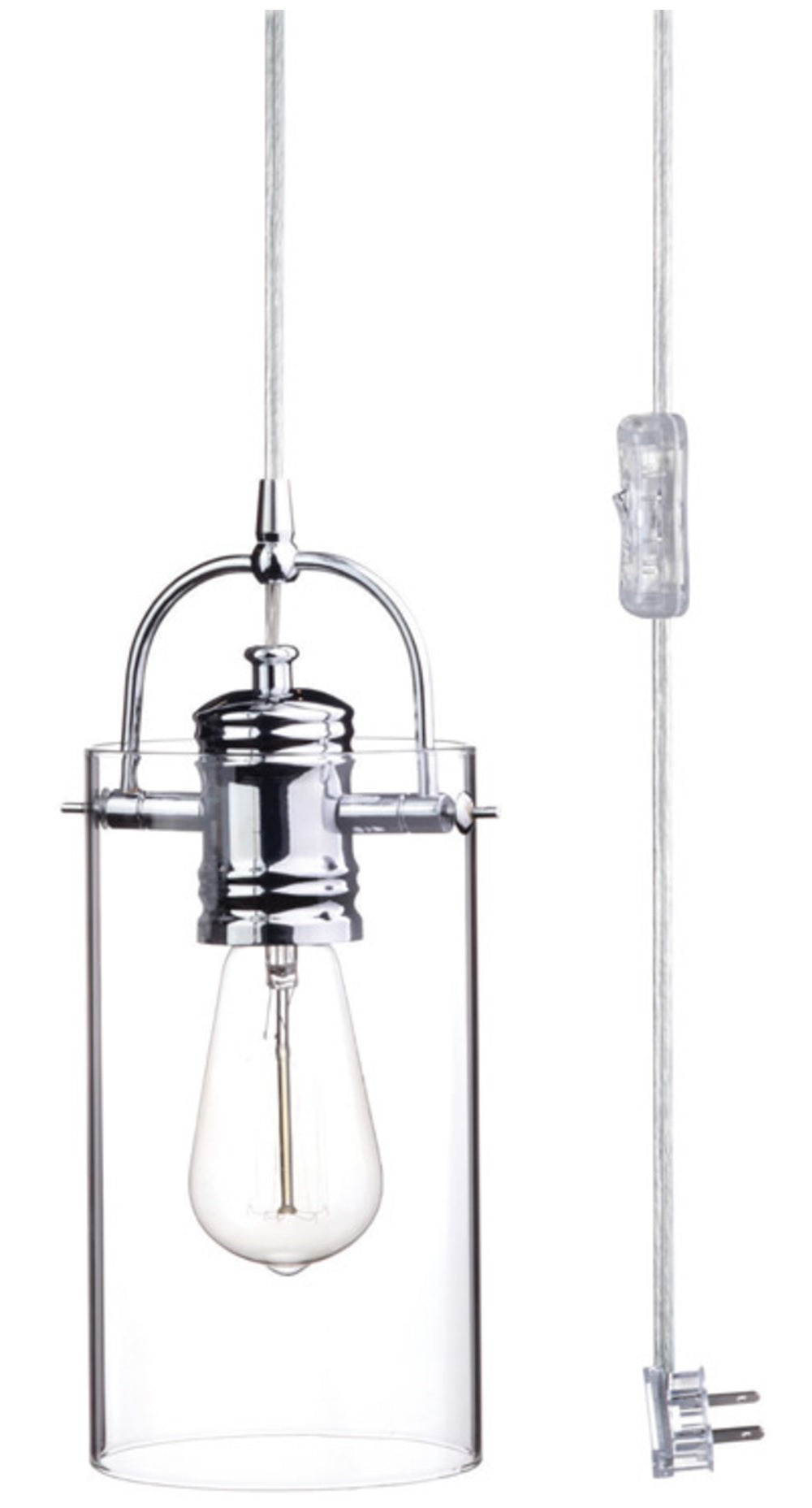 Globe Electric 65714 Pendant Light, 60 Watts, Chrome